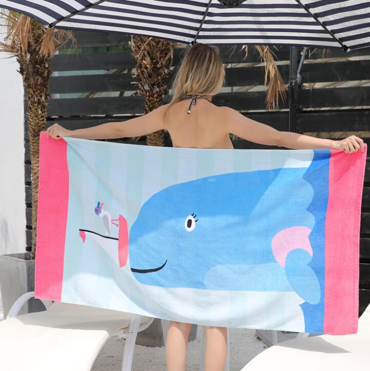 Compact Beach Towel Quick Drying Summer Vocation Yoga Towel Printed Surfing Travel Towel Swimming Microfiber Towel