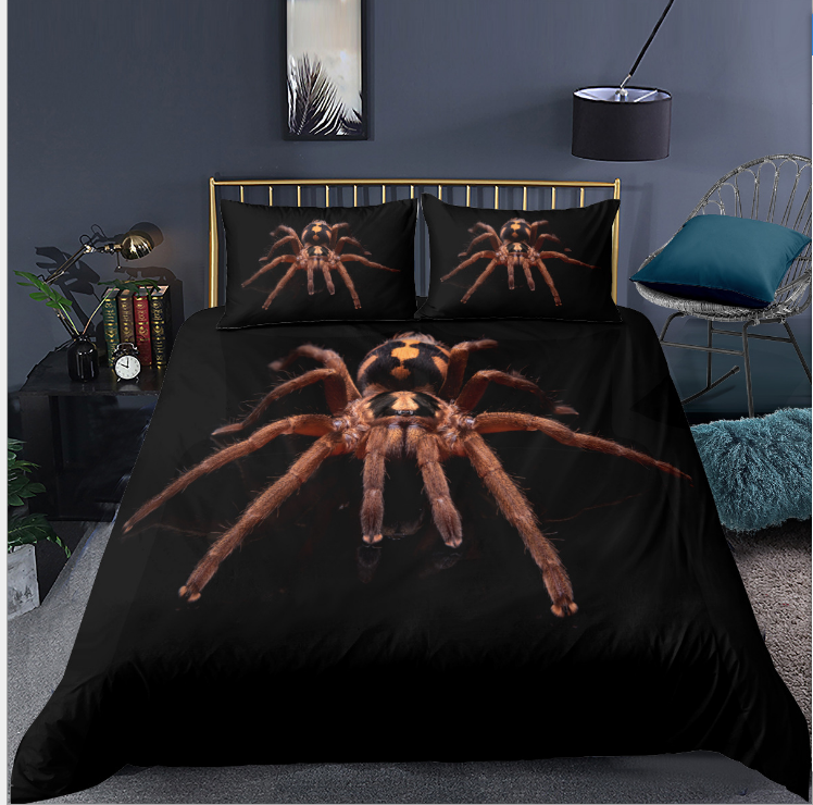 Spider series 3D digital printing bedding cover three piece set