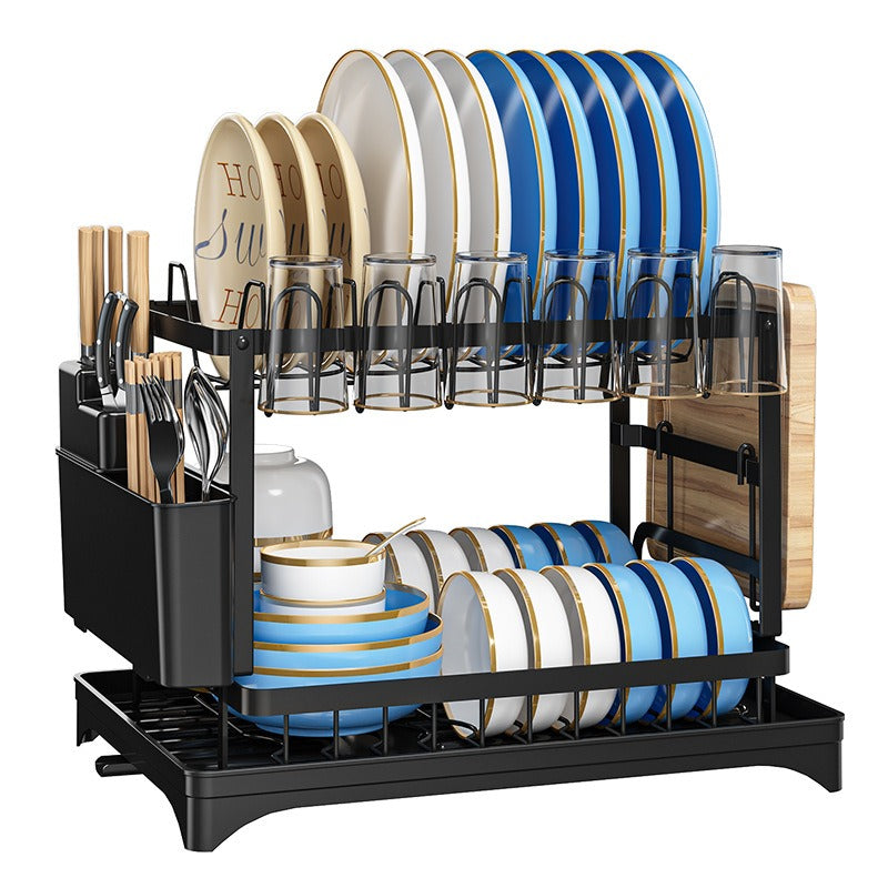 Kitchen drainage rack bowl and dish rack bowl and dish storage rack household utensils knives and forks storage rack