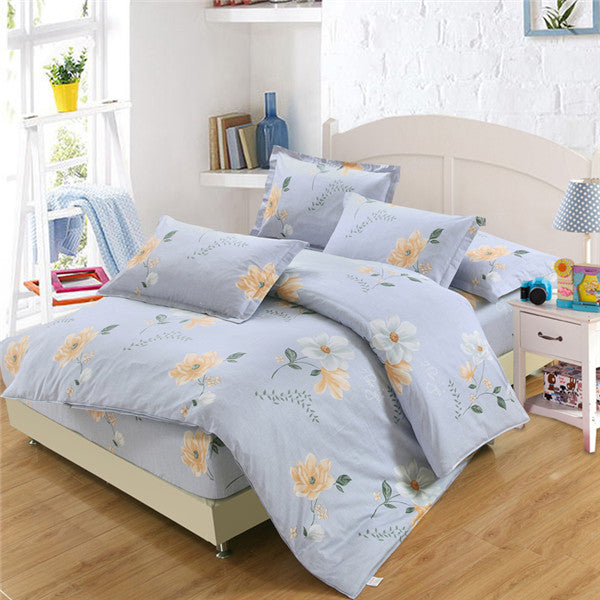 100% Cotton Nordic Style Bedding Set 4pcs Quilt Cover Geometric King Queen Twin Duvet Cover Bed sheet Fitted sheet Pillowcase