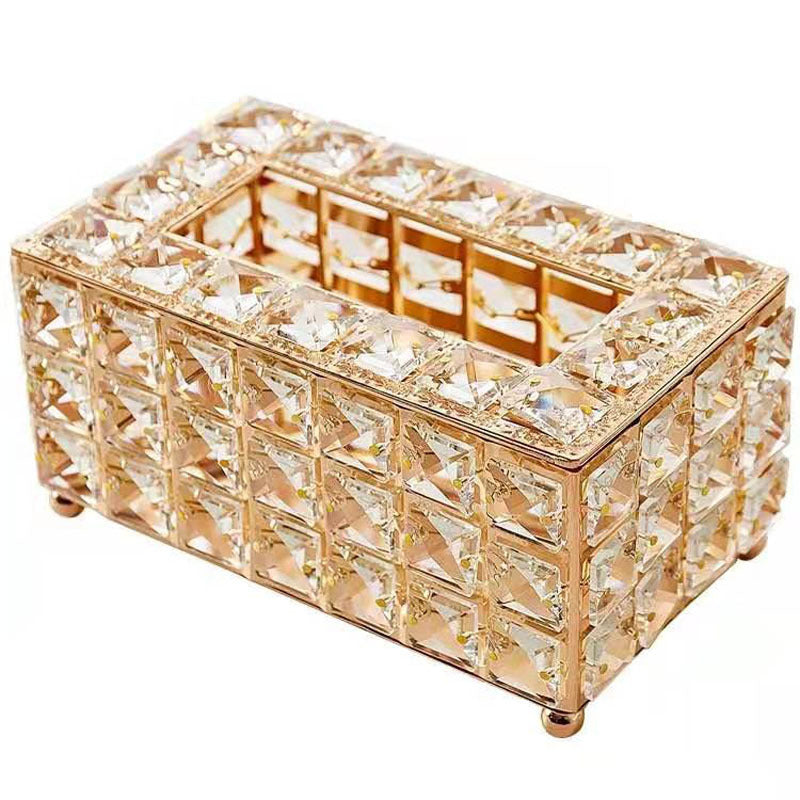 Crystal tissue box, home living room, desktop accessories, paper drawer