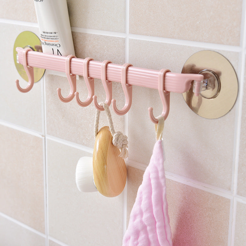 Simple Paste Hook Bathroom Wall Seamless Nail-Free Hook Kitchen Bathroom Creative Hole-Free Hook