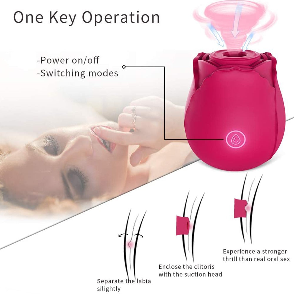 Rose Shape Vagina Sucking Vibrator Intimate Good Nipple Sucker Oral Licking Clitoris Stimulation Powerful Sex Toys for Women