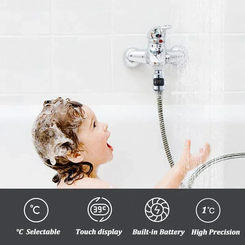 Bathroom Tub Shower Faucets Water Thermometer Electricity LED Display ABS Bathtub Water Temperature Monitor for Home Shower