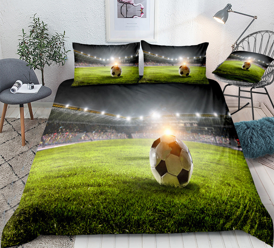 Football fireball pattern home textile bedding quilt cover pillowcase bed sheet three or four sets