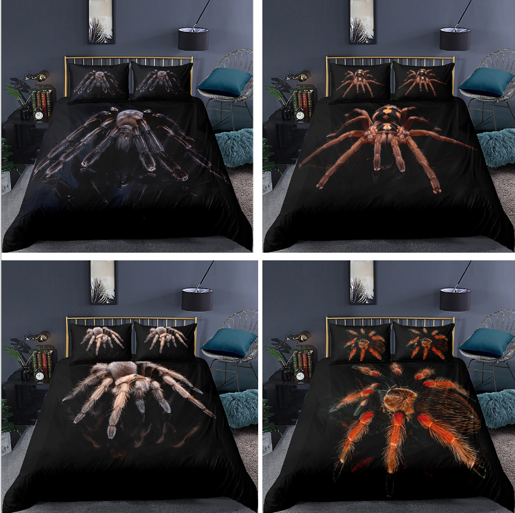 Spider series 3D digital printing bedding cover three piece set