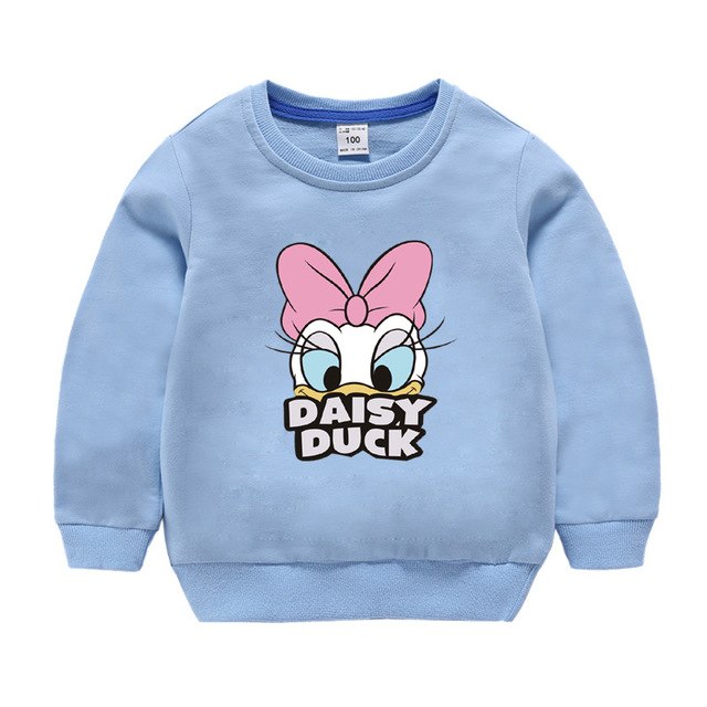 Jargazol Baby Girl Clothes  Autumn Winter Fleece Sweatshirt Cartoon Duck Printed Todder Boy Tops Children Cotton Kids Shirt