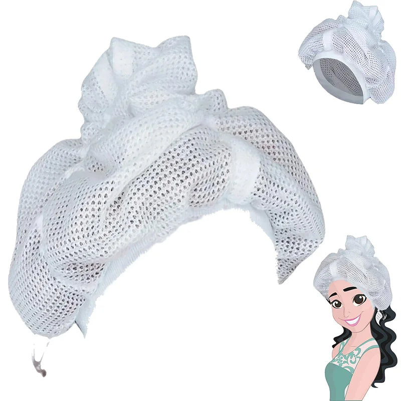 Net Plopping Cap For Drying Curly Hair Adjustable Net Plopping Bonnet Quick Drying Hair Towel Bath Hats Net Plopping Cap