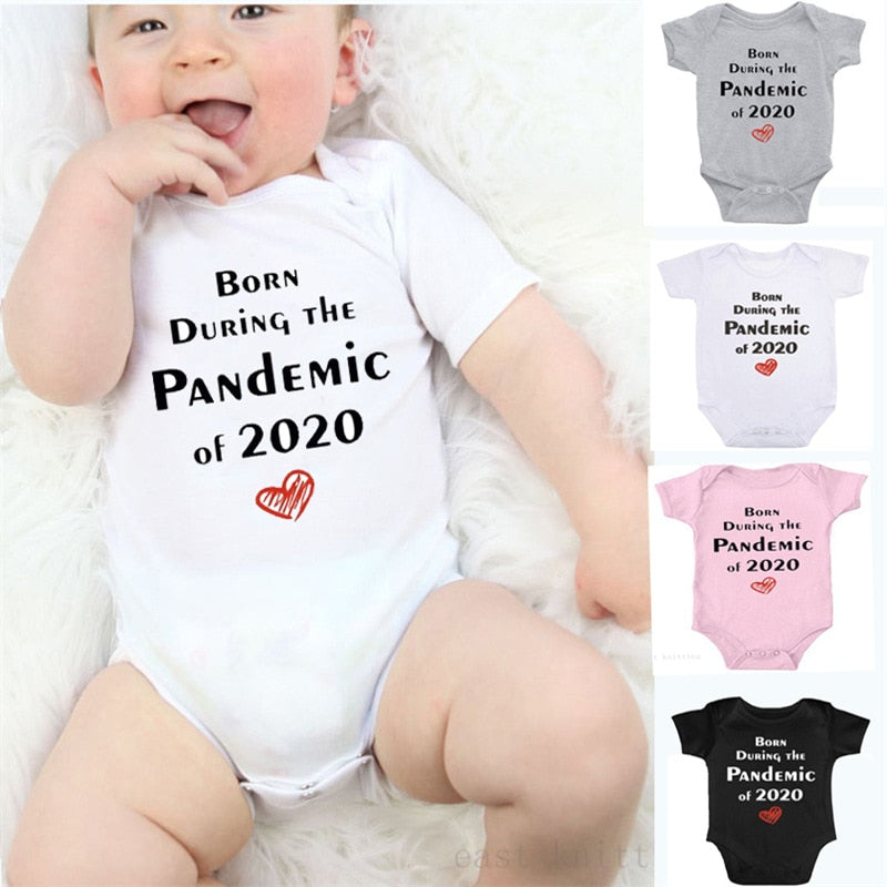 2020 Newborn Baby Onesies Born 2020 Printed Letter Short Sleeved Toddler Girls Romper Kids Summer Clothes Roupa De Bebes Pajamas