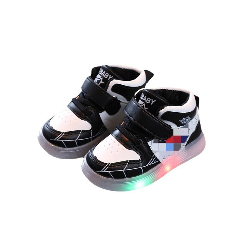 Luminous casual shoes, baby soft soled shoes, luminous shoes, boys and girls board shoes