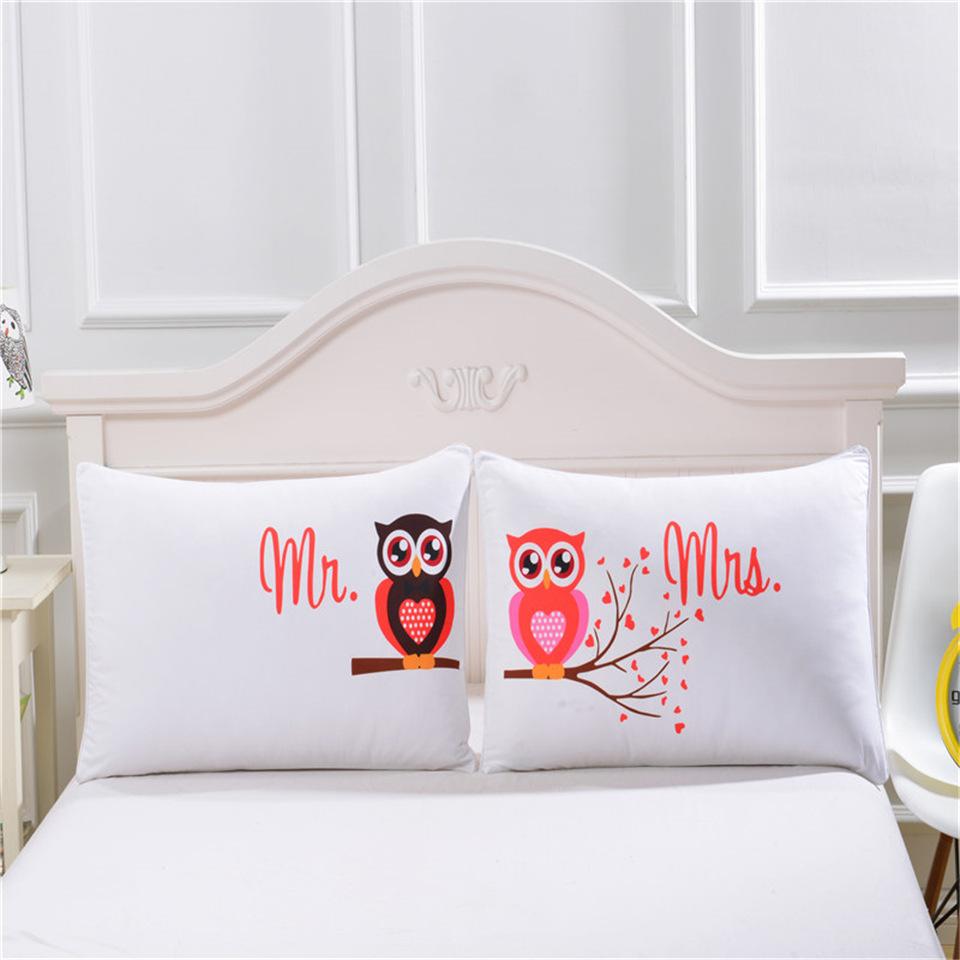 Bedding  Pillowcase Cartoon owl 3D Print Pillow Case Pillow Bedding