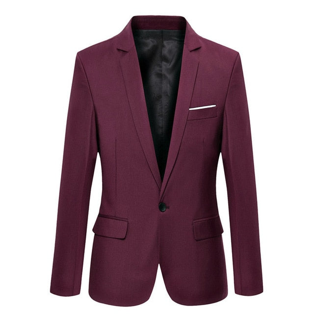 Blazer Men Fashion Slim Male Suits Casual Solid Color Masculine Blazer Size M-6XL