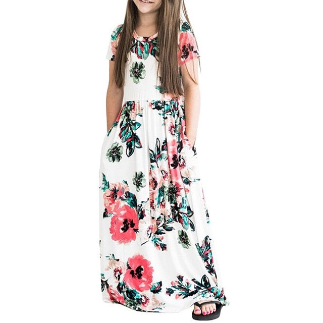 Maxi Girls Summer Dresses Elegant Kids Clothes Unicorn Dress Infantil Autumn 2018 Baby Girls Dress Long Bohemian Vestidos Menina