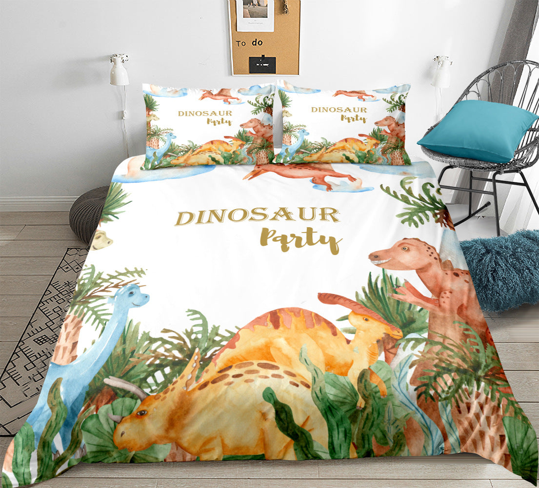 3D Dinosaur Home Textile Jurassic Pattern Sheet Quilt Cover Pillow Cover Three or Four Piece Sets