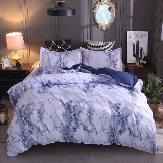 Modern Marble Printed Bedding Set Queen Size 2pcs/3pcs Duvet Cover Set Bed Linen Quilt Cover