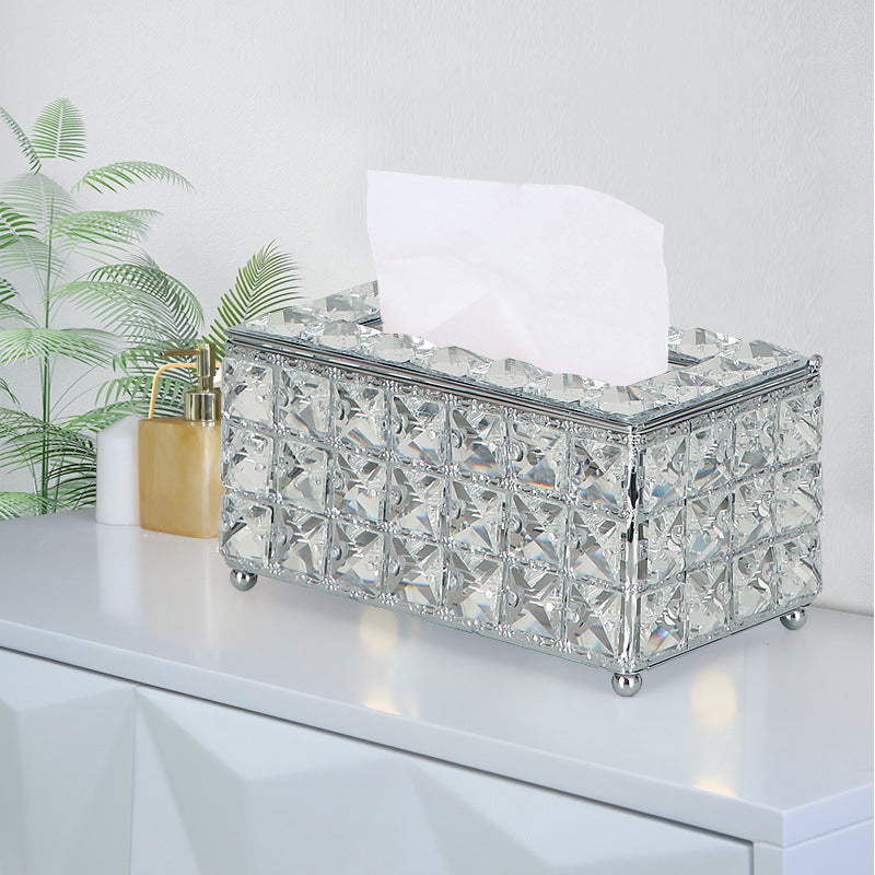 Crystal tissue box, home living room, desktop accessories, paper drawer