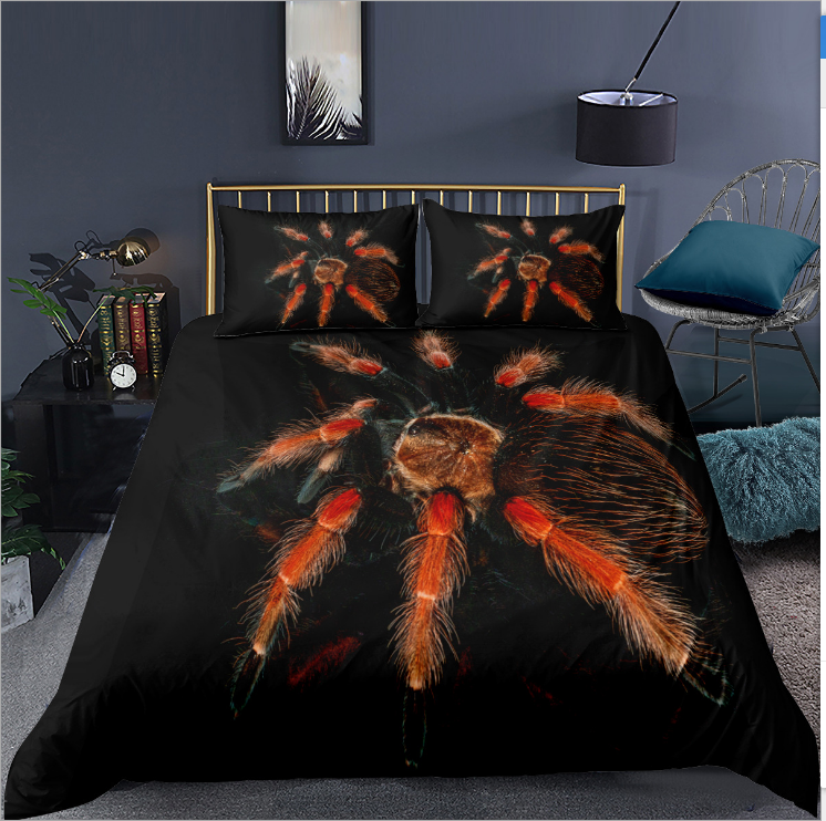 Spider series 3D digital printing bedding cover three piece set