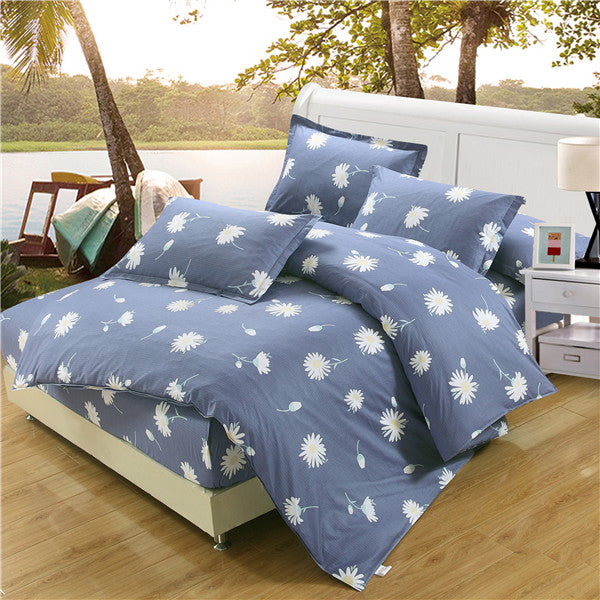 100% Cotton Nordic Style Bedding Set 4pcs Quilt Cover Geometric King Queen Twin Duvet Cover Bed sheet Fitted sheet Pillowcase