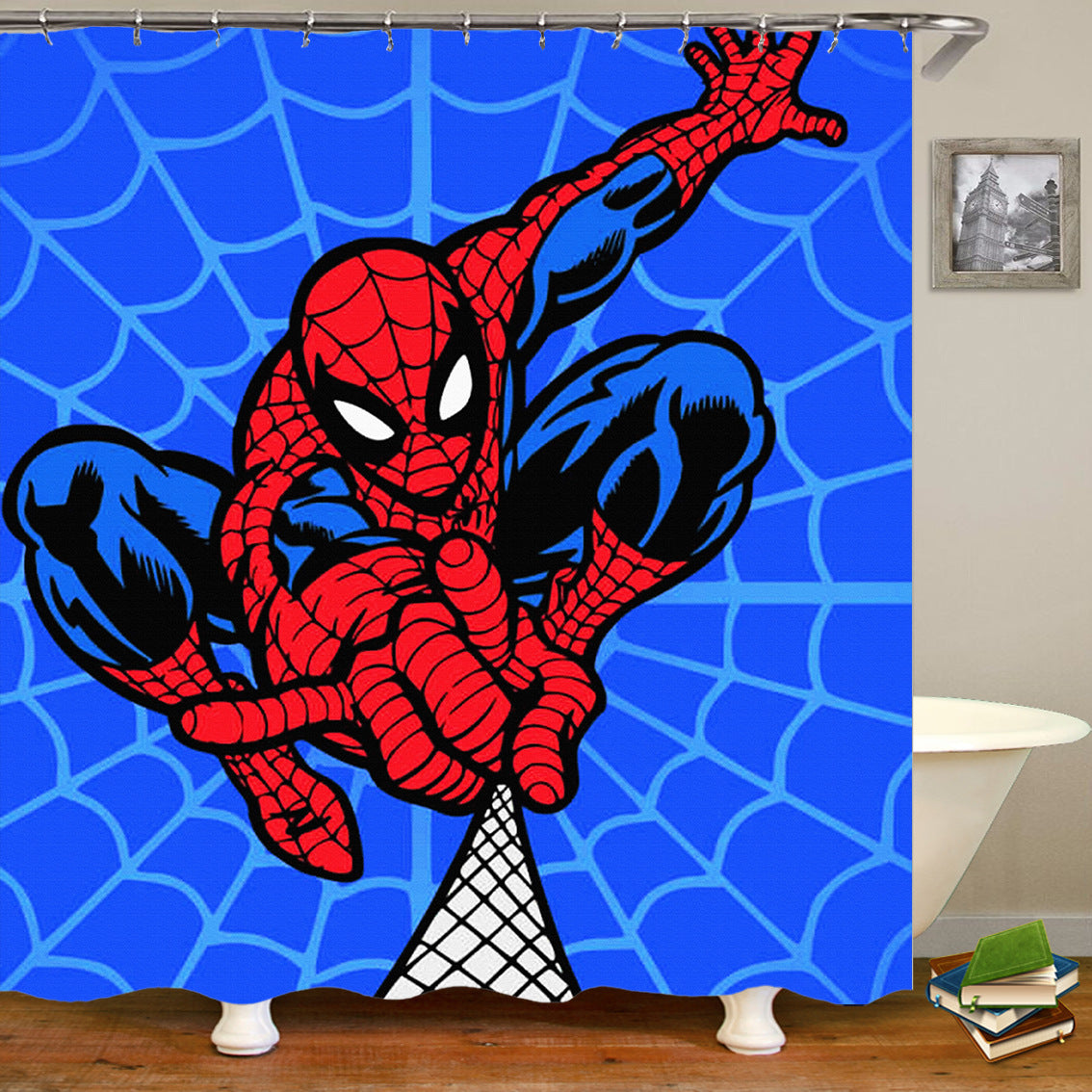 Cartoon Anime Spiderman 3D Shower Curtains Washable curtains for bathroom shower