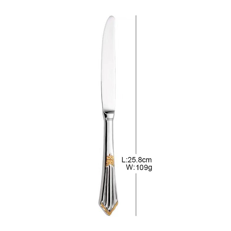 304 stainless steel knife, fork, spoon, hotel Western tableware, steak knife, fork, dessert spoon, fork, 4 piece  set