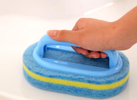 Kitchen Cleaning Bathroom Toilet Kitchen Glass Wall Cleaning Bath Brush Plastic Handle Sponge Bath Bottom