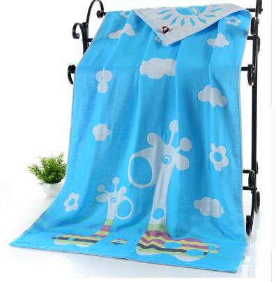 LDAJMW Cotton Gauze Adult Cartoon Towel Bath Towel Textile Large Thick Towel Hotel Bathrobe Beach Towel Shawl Children Blanket