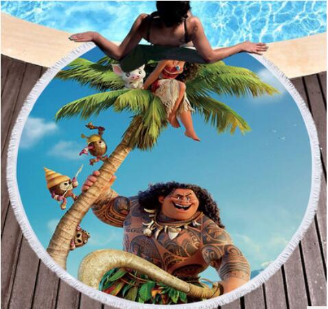 Bedding 3D printing Cartoon Round Bohemian Beach towel home textile  Beach Towel Tapestry Blanket