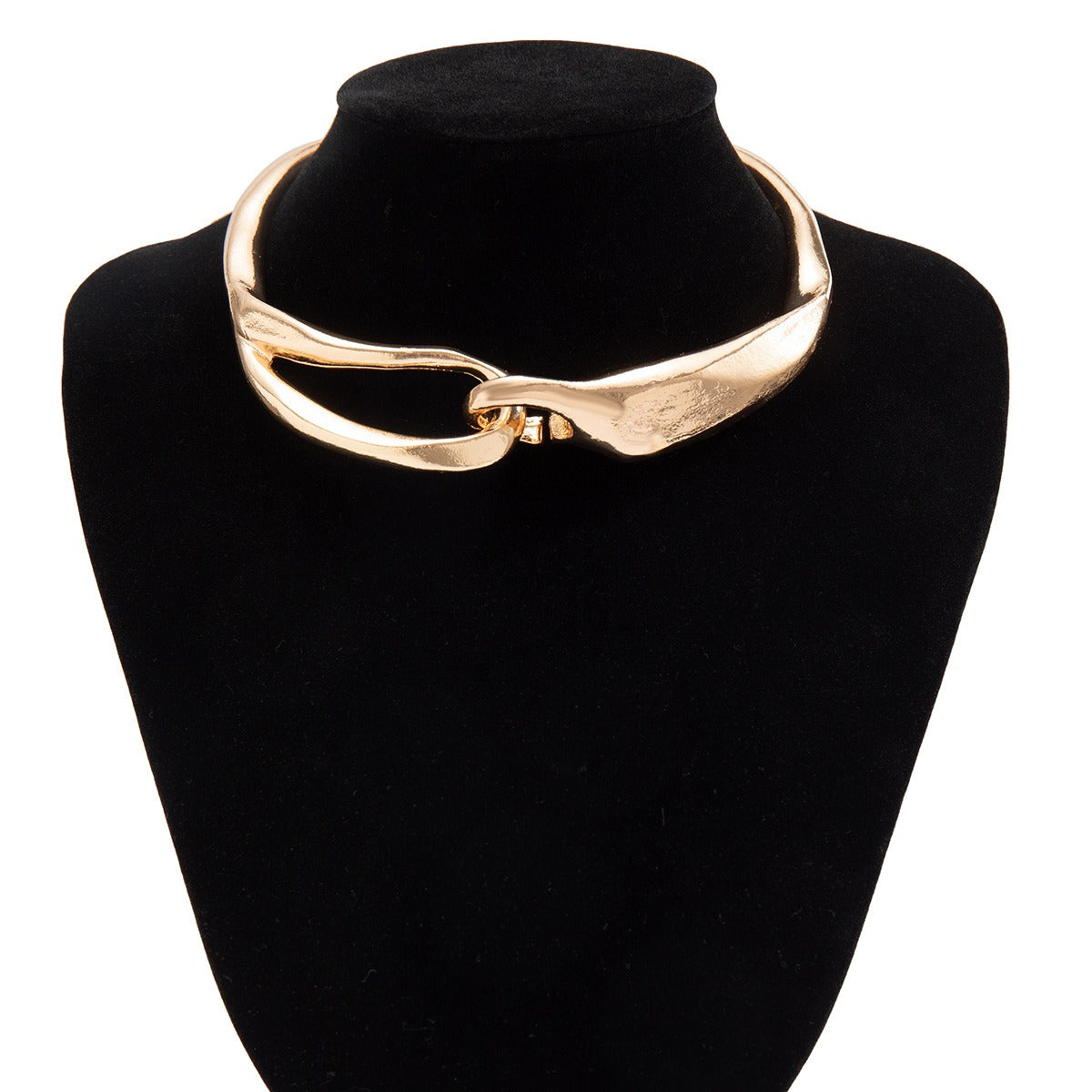 Punk glossy buckle, cool style collar, niche and minimalist collarbone chain accessory