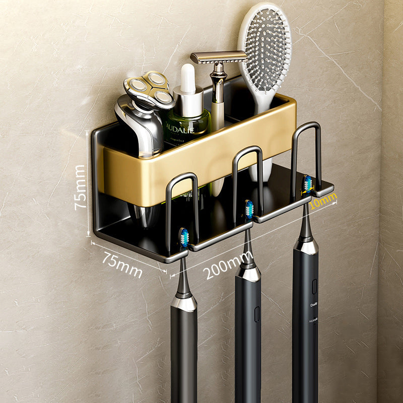 Toothbrush Shelf Bathroom Non-Perforated Mouthwash Cup Tooth Cup Wall-Mounted Storage Rack Electric Toothbrush Shelf