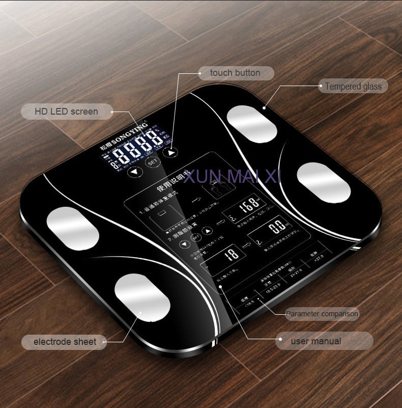 13 Body Index Electronic Smart Weighing Scales Bathroom Body Fat bmi Scale Digital Human Weight Mi Scales Floor lcd display