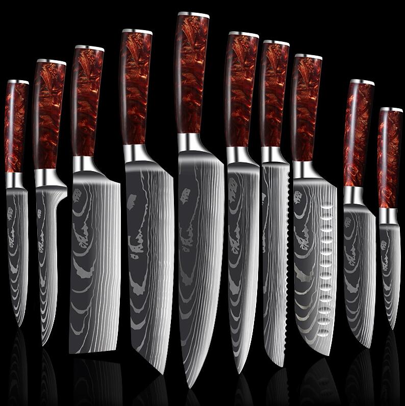 Kitchen Knives Professional Chef Knives Kitchen Knife Japanese 5CR15 440C High Carbon Stainless Steel Pattern Knife