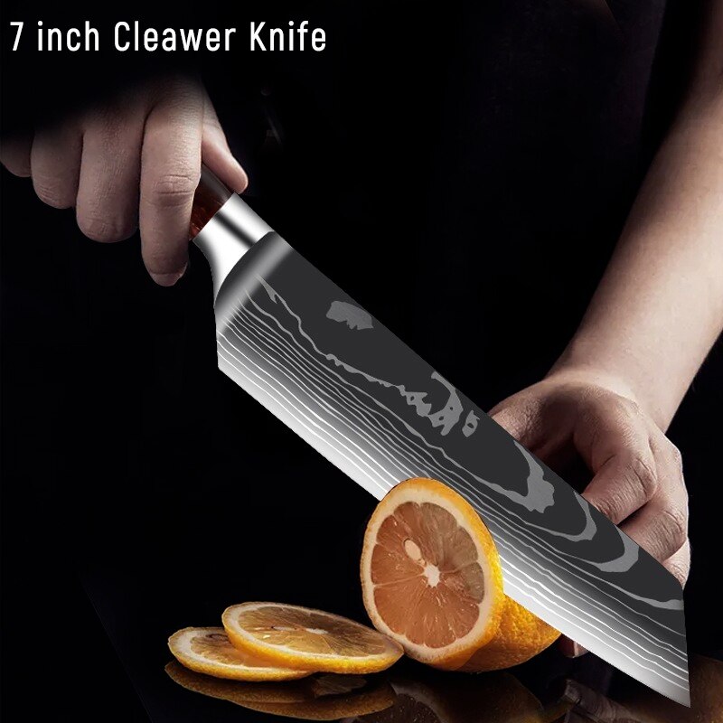 Kitchen Knives Professional Chef Knives Kitchen Knife Japanese 5CR15 440C High Carbon Stainless Steel Pattern Knife