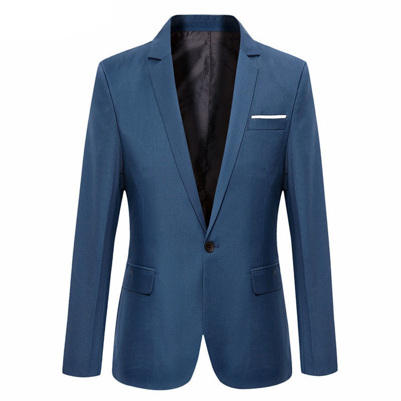 Blazer Men Fashion Slim Male Suits Casual Solid Color Masculine Blazer Size M-6XL