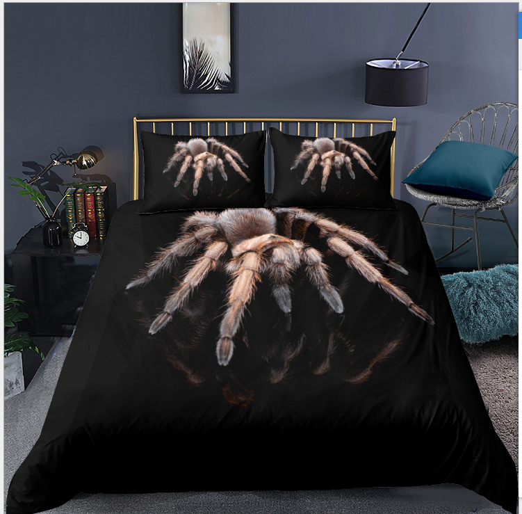 Spider series 3D digital printing bedding cover three piece set