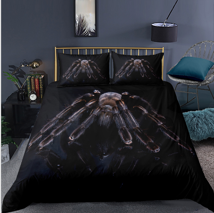 Spider series 3D digital printing bedding cover three piece set