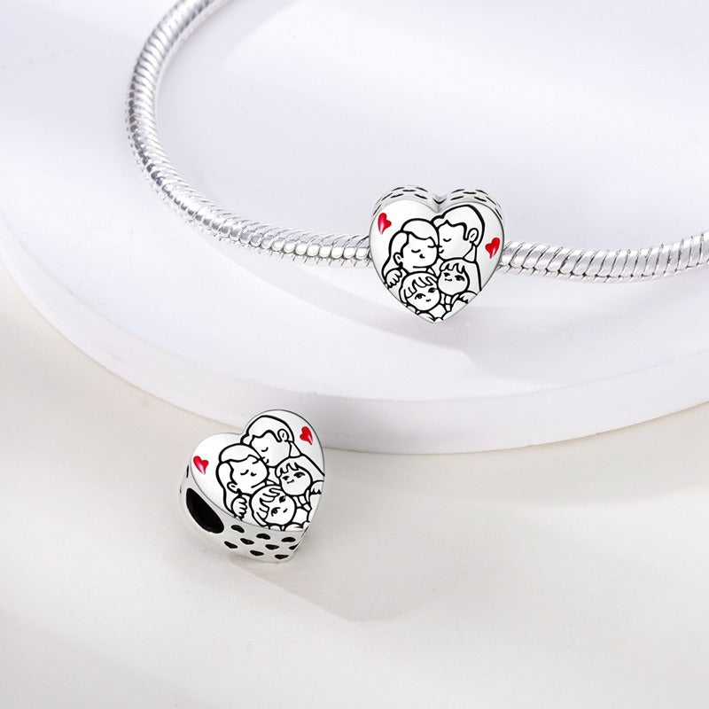 Family and Friendship Series Love Bead Pendant DIY Bracelet Necklace