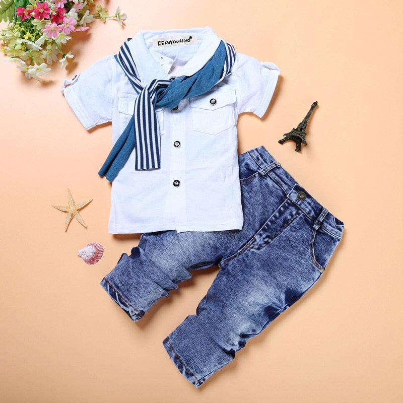 Toddler Boy Clothes Summer Children Clothing Boys Sets Costume For Kids Clothes Sets T-shirt+Jeans Sport Suits 2 3 4 5 6 7 Years