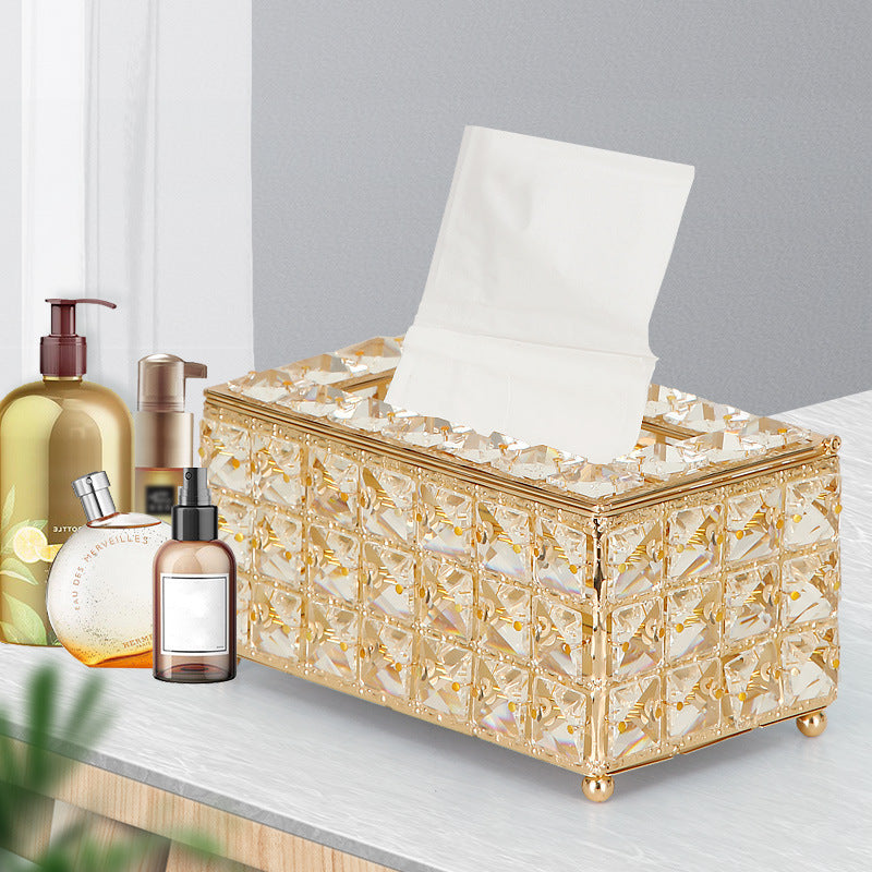 Crystal tissue box, home living room, desktop accessories, paper drawer