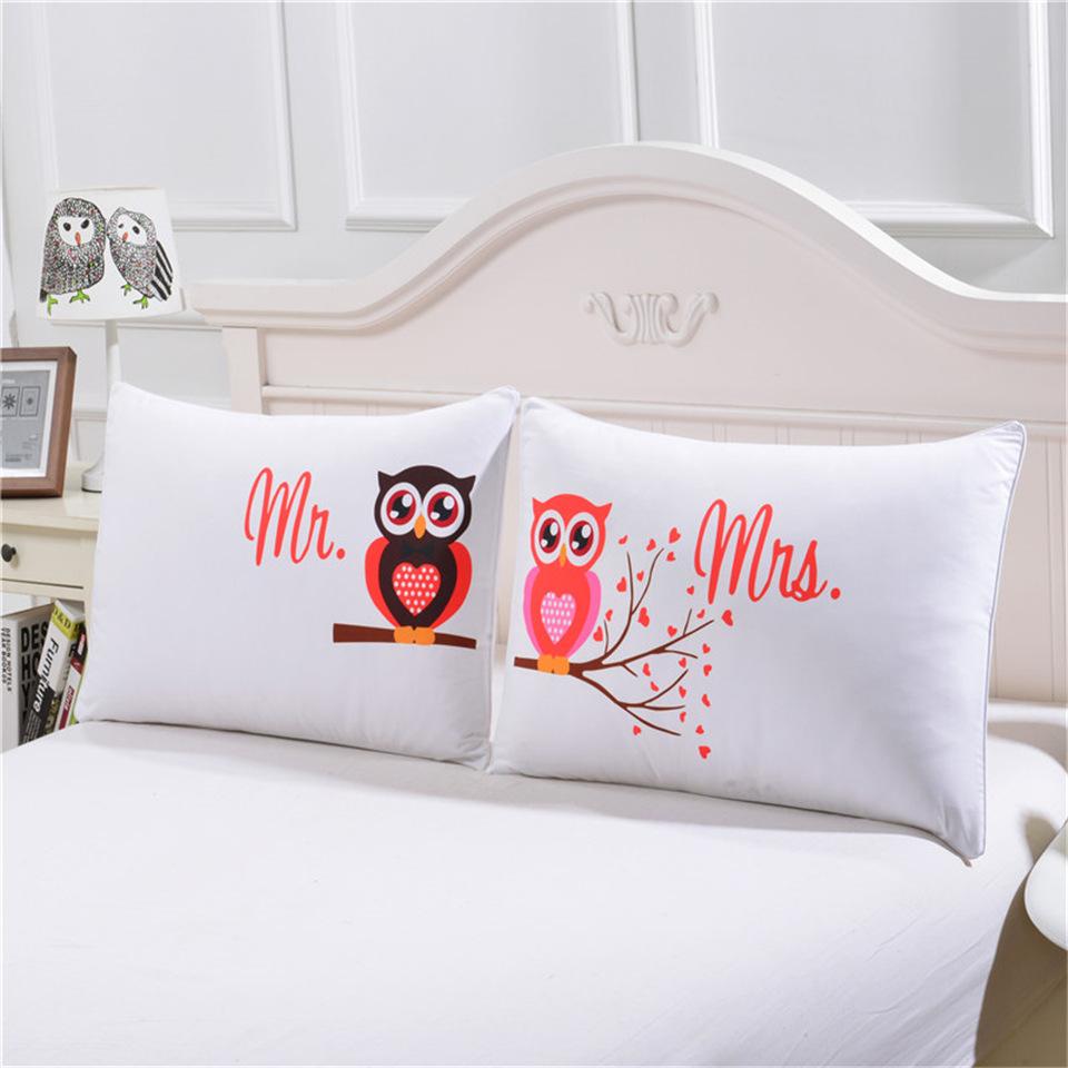 Bedding  Pillowcase Cartoon owl 3D Print Pillow Case Pillow Bedding