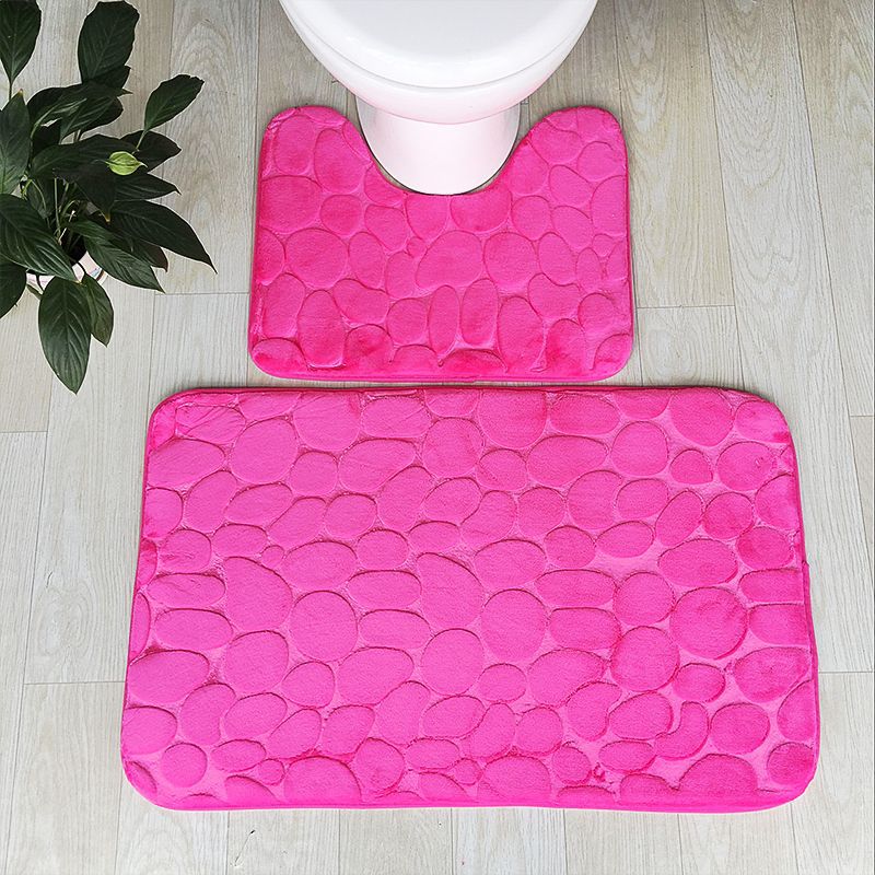 Embossed Stone Two-Piece Bathroom Toilet Floor Mat PVC Non-Slip Absorbent Carpet Door Mat