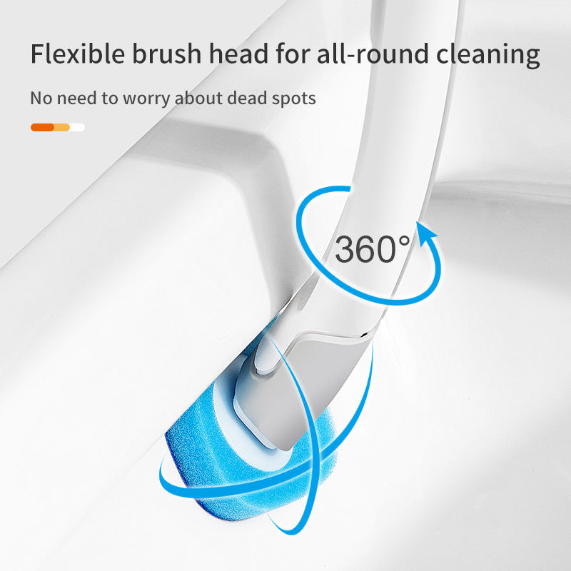 Disposable Toilet Brush Replacement Head Set Bathroom Long Handle Household Cleaning Set Can Be Thrown Toilet Brush