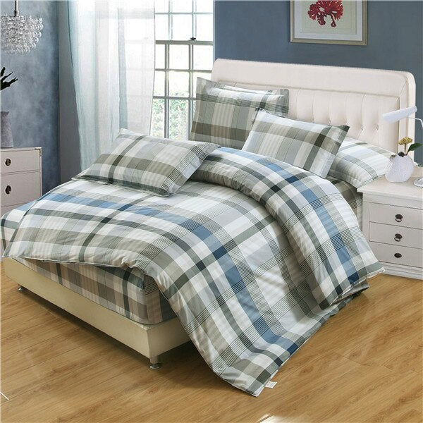 100% Cotton Nordic Style Bedding Set 4pcs Quilt Cover Geometric King Queen Twin Duvet Cover Bed sheet Fitted sheet Pillowcase