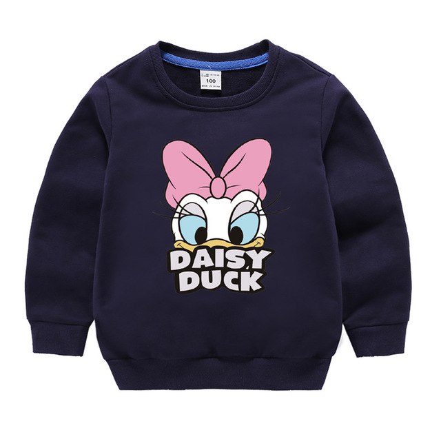 Jargazol Baby Girl Clothes  Autumn Winter Fleece Sweatshirt Cartoon Duck Printed Todder Boy Tops Children Cotton Kids Shirt