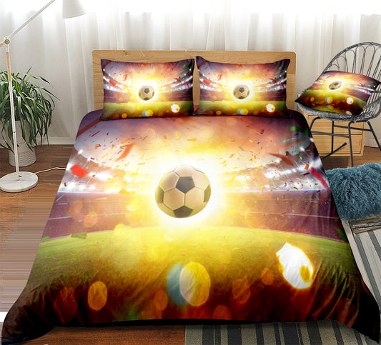 Football fireball pattern home textile bedding quilt cover pillowcase bed sheet three or four sets