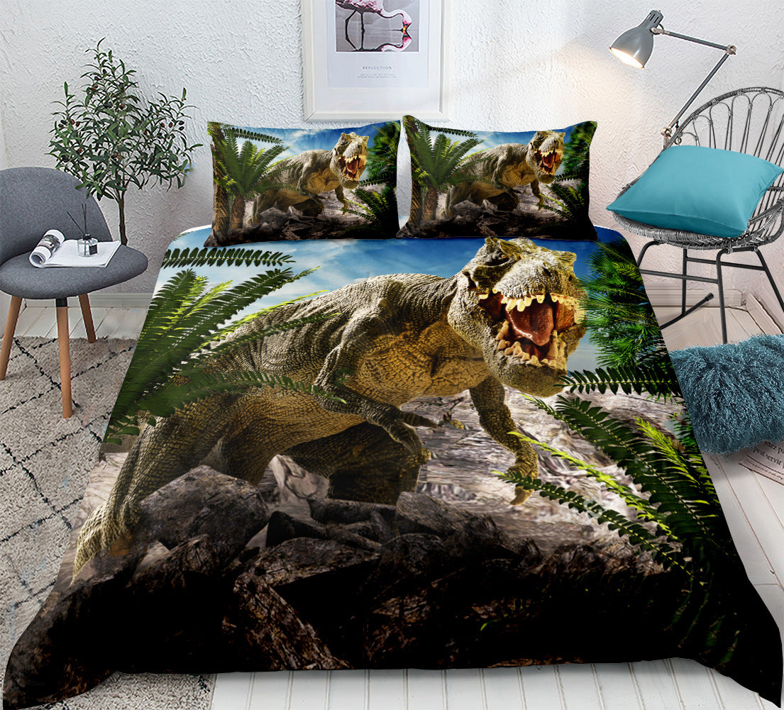 3D Dinosaur Home Textile Jurassic Pattern Sheet Quilt Cover Pillow Cover Three or Four Piece Sets