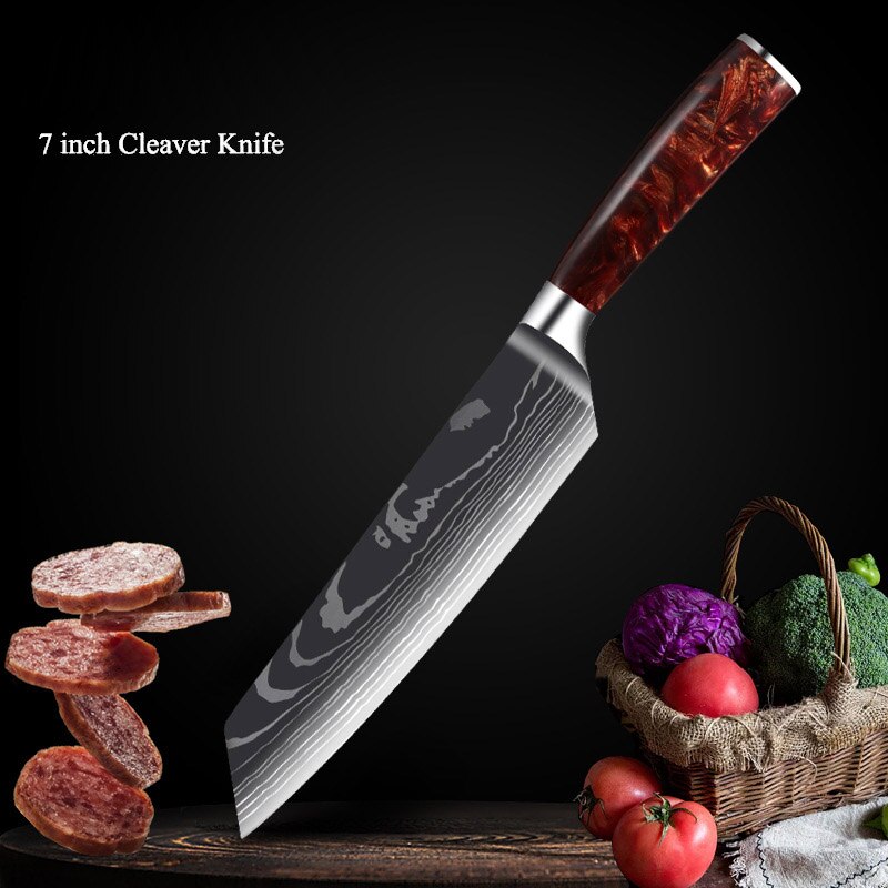 Kitchen Knives Professional Chef Knives Kitchen Knife Japanese 5CR15 440C High Carbon Stainless Steel Pattern Knife