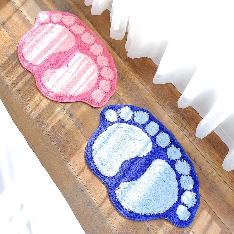 Foot Print Bath Mats Non-slip Bathroom Carpet Mat Toilet Bathroom Rug Bath Pad