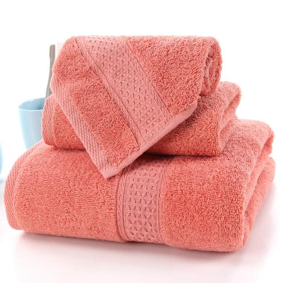 3pcs Solid 100% Cotton Bath Towels For adults large beach towel bathroom for home Sheets SPA Bathroom Terry towels Free shipping