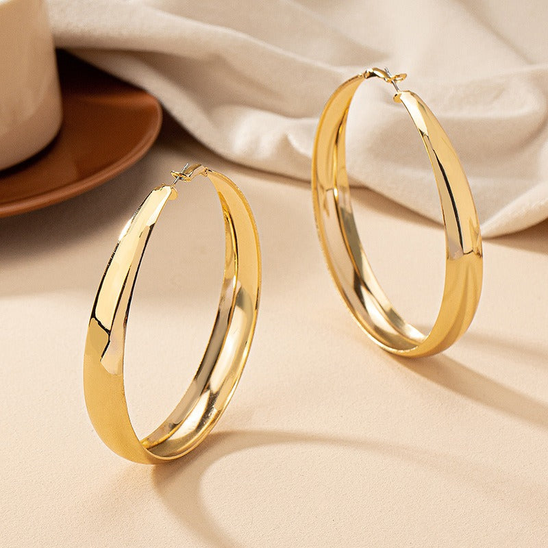 Large hoop earrings for women, exaggerated round ear studs, earrings jewelry