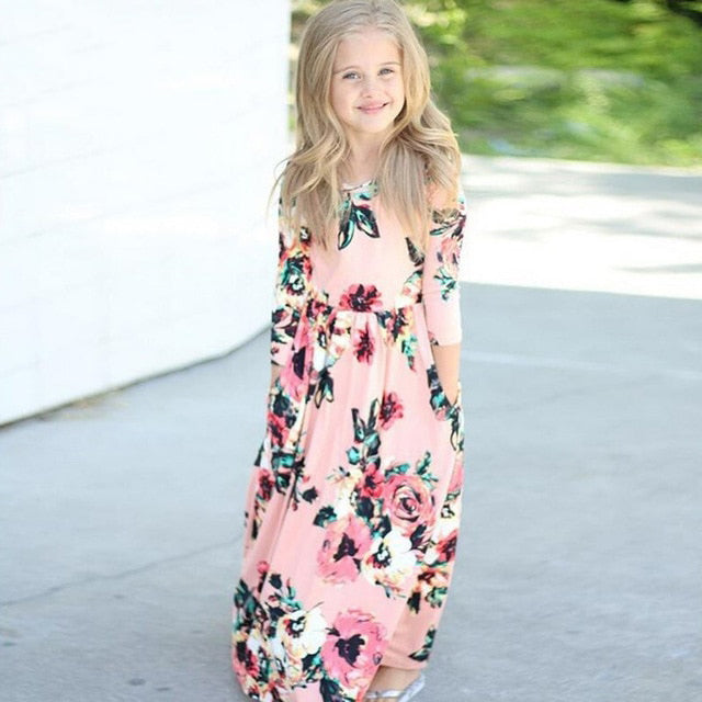 Maxi Girls Summer Dresses Elegant Kids Clothes Unicorn Dress Infantil Autumn 2018 Baby Girls Dress Long Bohemian Vestidos Menina